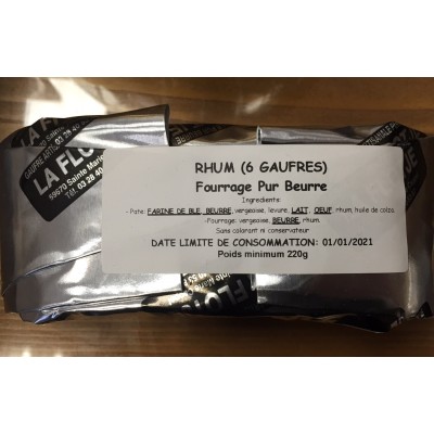 Gaufres LA FLOTJE Vergeoise Rhum - Pur Beurre - 220g Gaufres LA FLOTJE Vergeoise Rhum - Pur Beurre - 220g