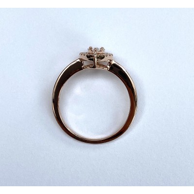 BAGUE POIRE OR ROSE SERTIE DE DIAMANTS