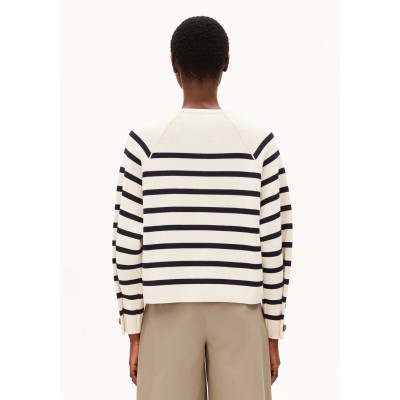 ARMEDANGELS - Cardigan en maille rayée - Oatmilk