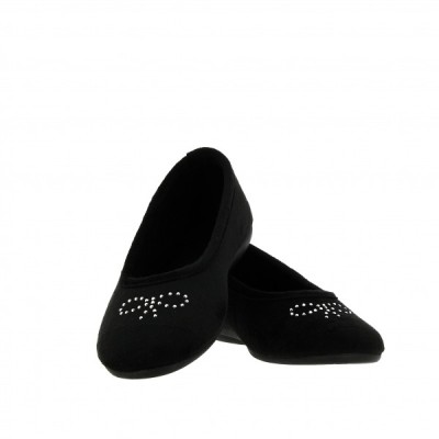 LA MAISON DE L'ESPADRILLE -  CHAUSSONS BALLERINES - NOIR