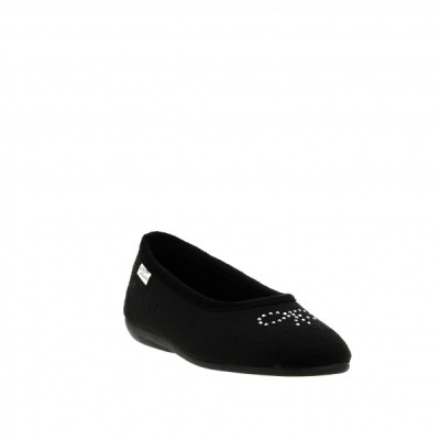 LA MAISON DE L'ESPADRILLE -  CHAUSSONS BALLERINES - NOIR
