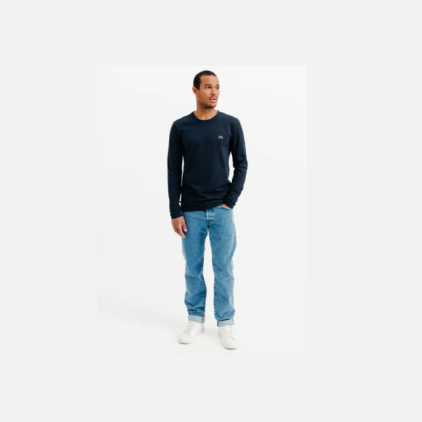 LA GENTLE FACTORY - Tee Shirt Bastian Vélo Bleu Marine