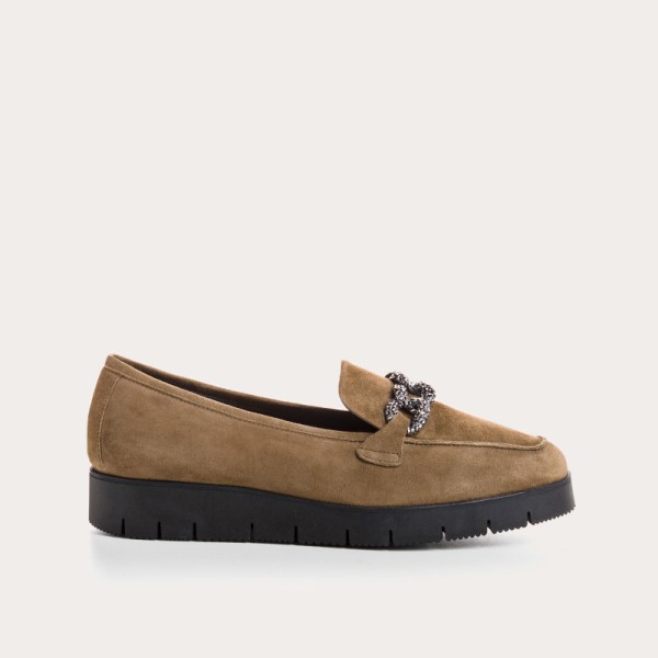 REQINS - MOCASSINS - NORA CUIR VELOURS VISON