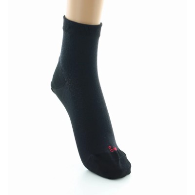 PERRIN – Socquettes Femme en Soie Naturelle – Noir