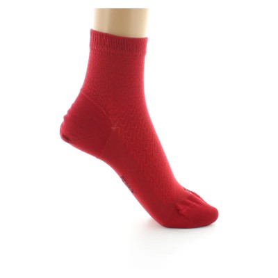 PERRIN - Socquettes Femme en Soie Naturelle - Rouge PERRIN - Socquettes Femme en Soie Naturelle - Rouge
