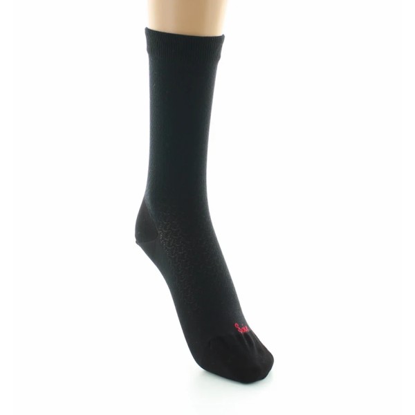 PERRIN - Chaussettes femme en maille ajourée - Soie - Noir