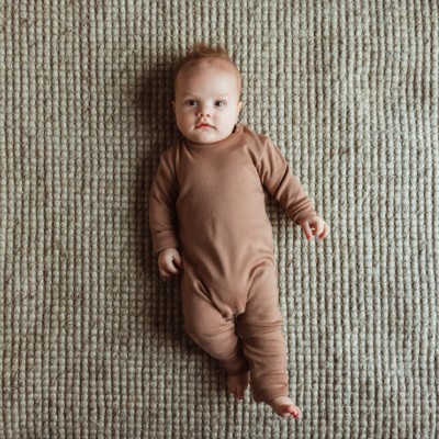 WOOLY ORAGANIC - MERINO SLEEPSUIT - TIRAMISU WOOLY ORAGANIC - MERINO SLEEPSUIT - TIRAMISU