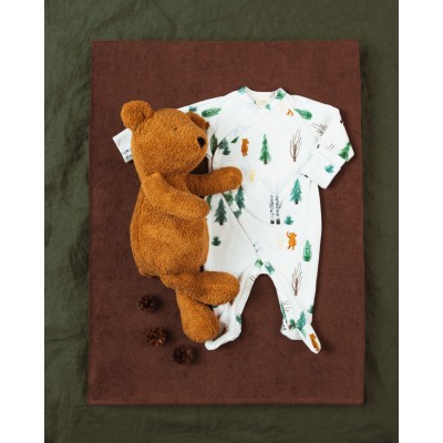 WOOLY ORGANIC - WRAP SLEEPSUIT - TEDDY