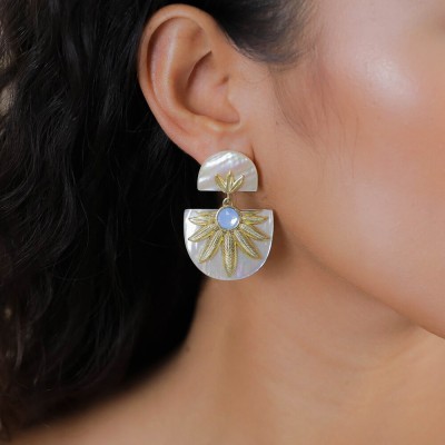 FRANCK HERVAL Boucles d’oreilles Poussoir Palma.