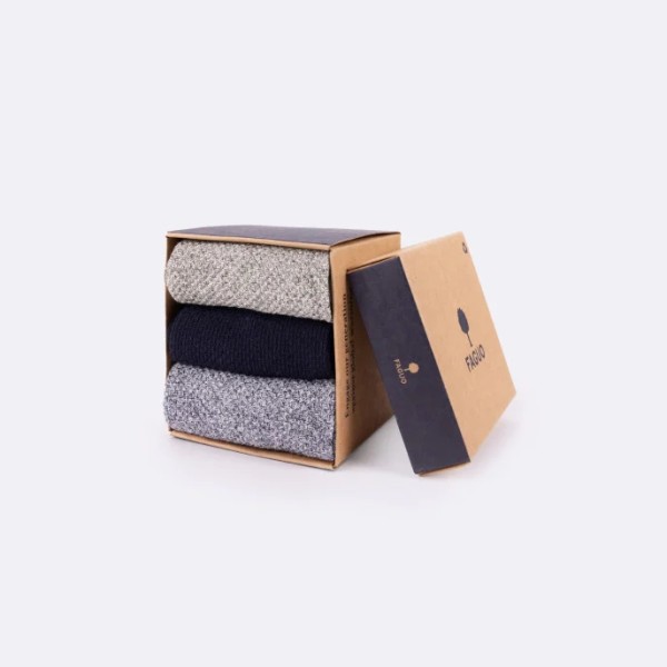 Faguo - Coffret - Chaussettes bleu marine & grise