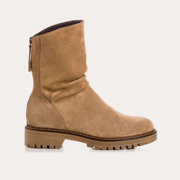 REQINS - Bottines Dunk Cuir Velours - Beige