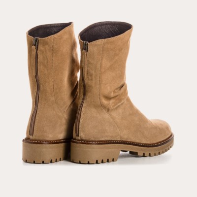 REQINS - Bottines Dunk Cuir Velours - Beige