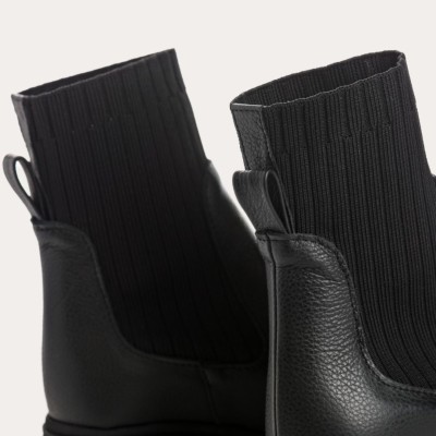 REQINS - Bottines Dita en Cuir Grainé - Noir
