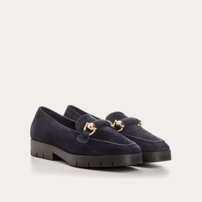 REQINS - Mocassins Muse en Cuir Velours - Nuit