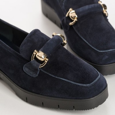 REQINS - Mocassins Muse en Cuir Velours - Nuit