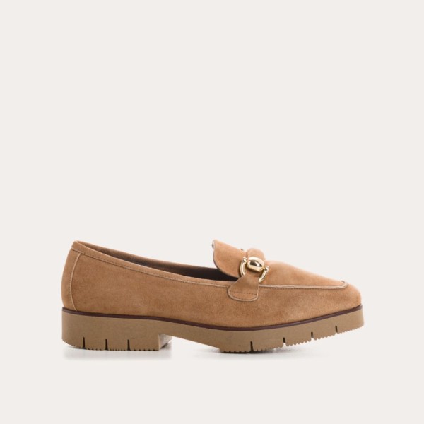 REQINS - Mocassins Muse en Cuir Velours - Muscade