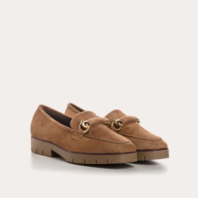 REQINS - Mocassins Muse en Cuir Velours - Muscade