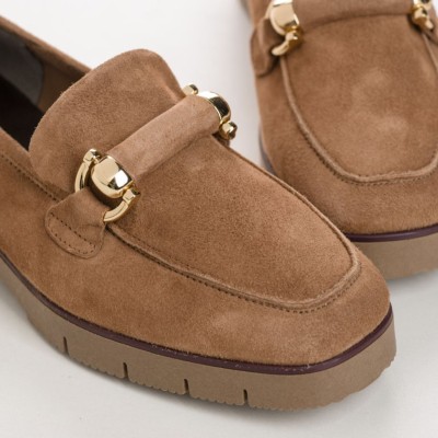 REQINS - Mocassins Muse en Cuir Velours - Muscade